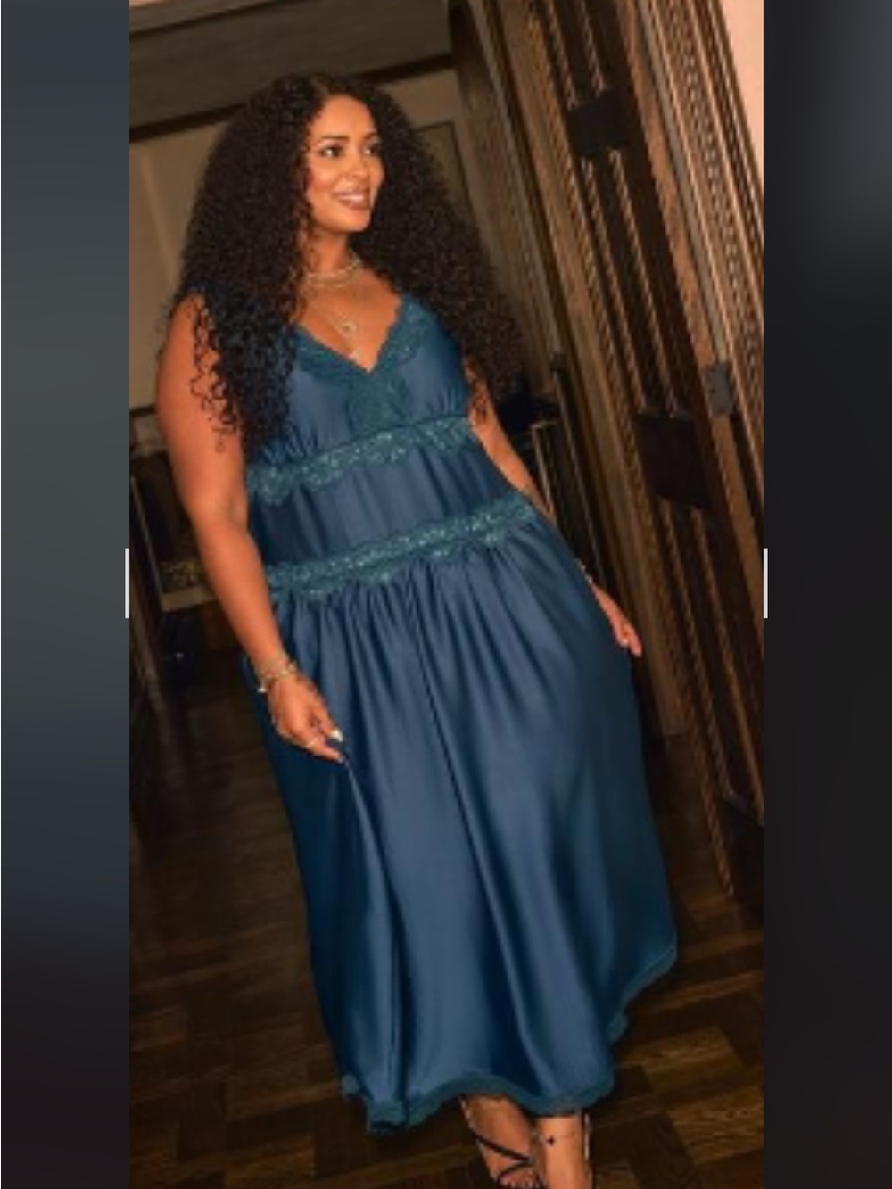 Torrid Teal Lace-Trim Maxi Dress